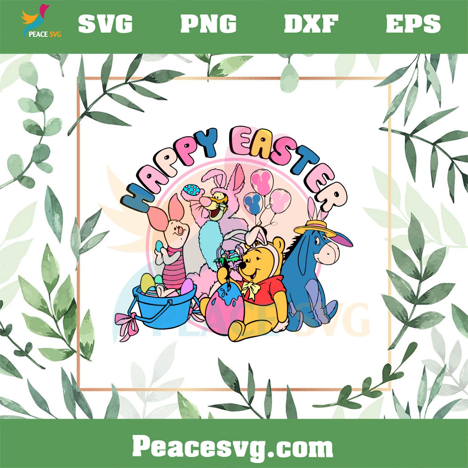 Winnie The Pooh Happy Easter Day SVG Graphic Designs Files » PeaceSVG