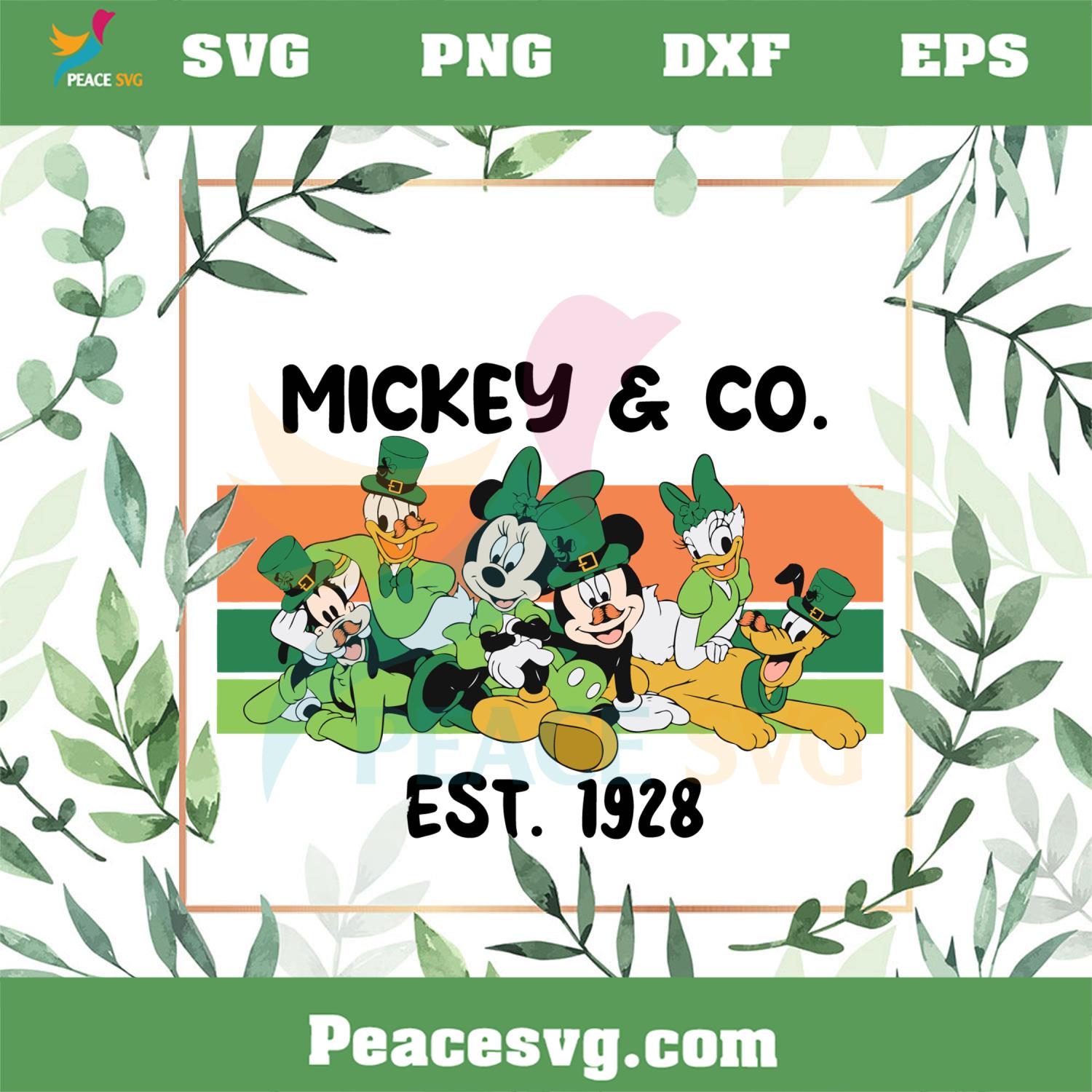 St Patricks Day Mouse And Friends Irish Mickey And Co Svg Peacesvg