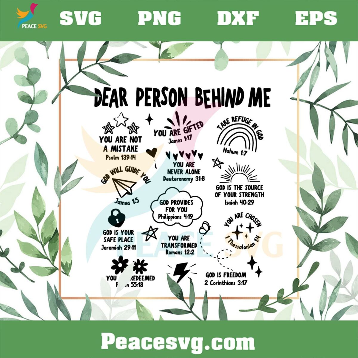 Dear Person Behind Me Funny Christian Svg Cutting Files Peacesvg